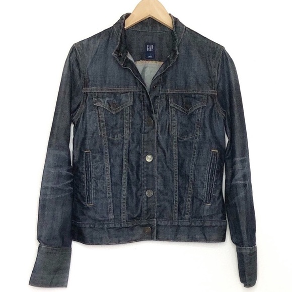 GAP Jackets & Blazers - 4/$20🛍GAP DARK WASH SNAP FRONT DENIM JACKET
